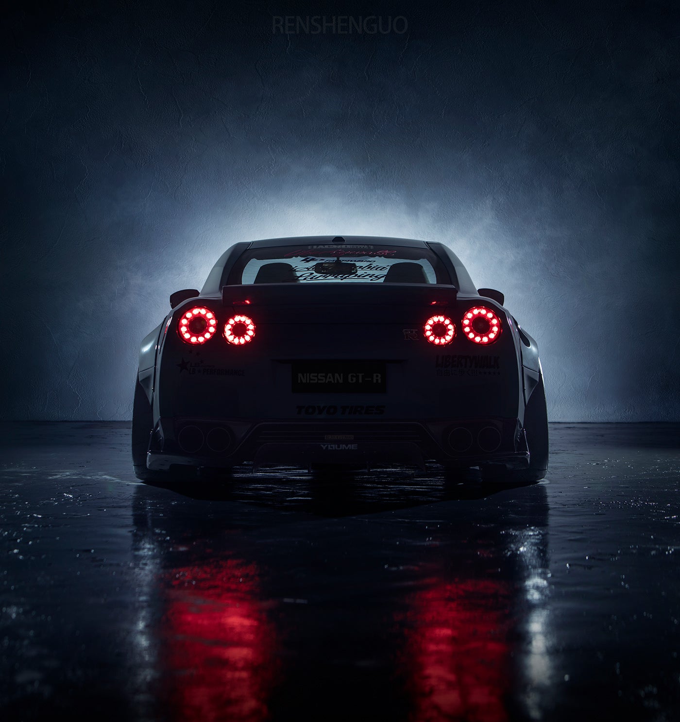 Affiche LED NISSAN GTR 35
